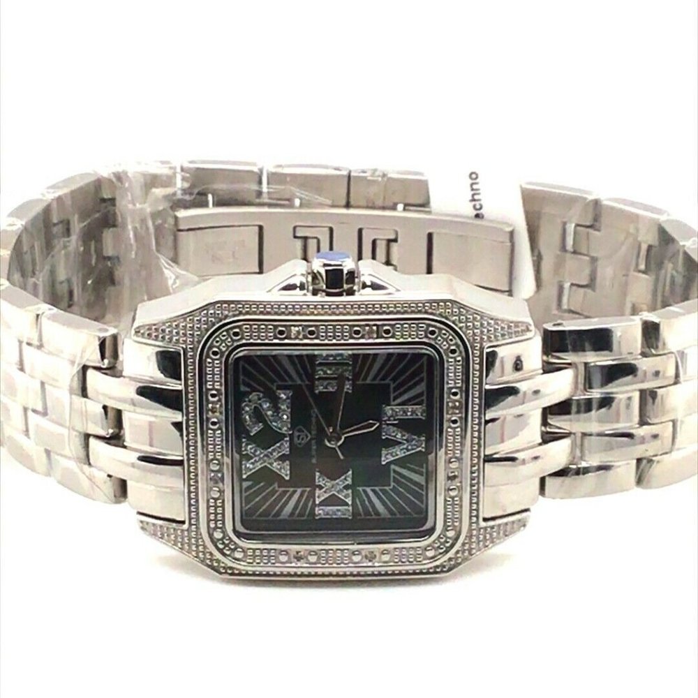 NWT Super Techno Square Stainless Steel Watch
